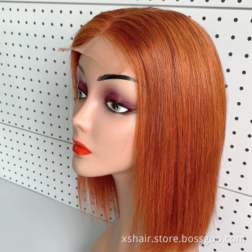 New Arrival Frontal 180% Kinky Headband Full Highlight 1B Honey Brown Color Straight Bob Human Hair Lace Front Wig